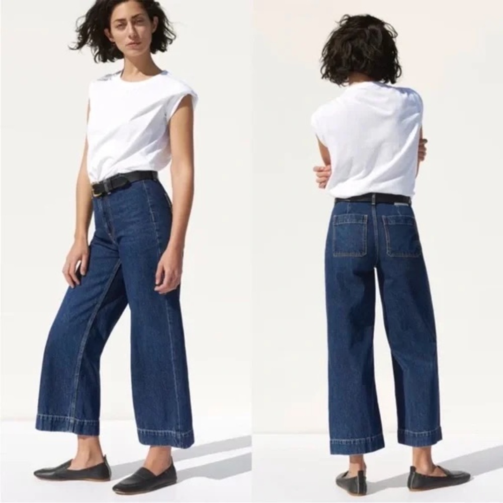 Everlane Dark Blue Flare Jeans